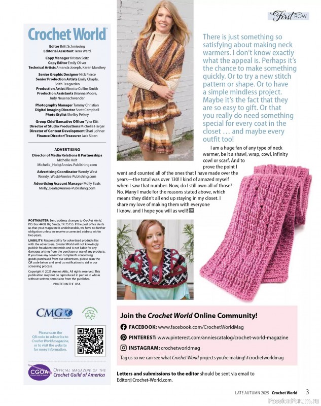 Вязаные проекты крючком в журнале «Crochet World Specials - Late Autumn 2025»