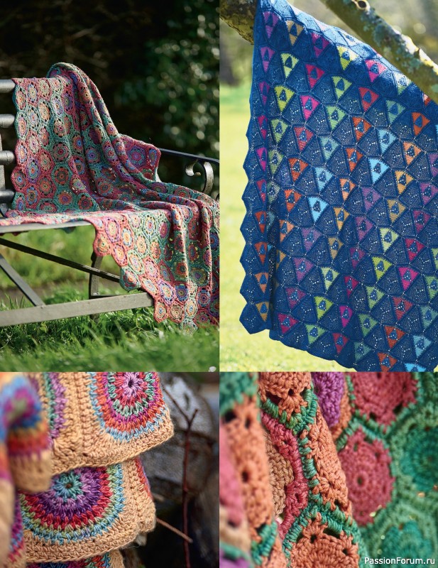 Вязаные проекты в книге «Block-by-Block Blankets and Afghans».