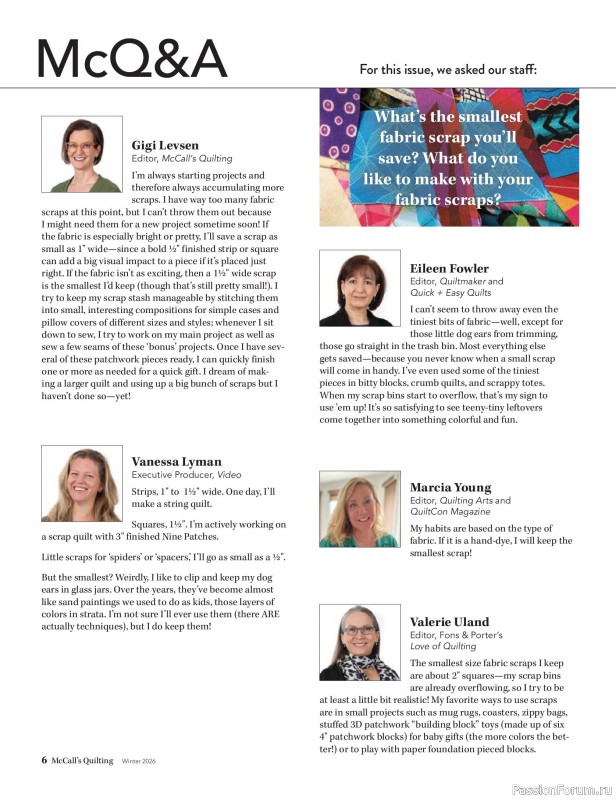 Коллекция проектов для рукодельниц в журнале «McCall's Quilting - Winter 2026»