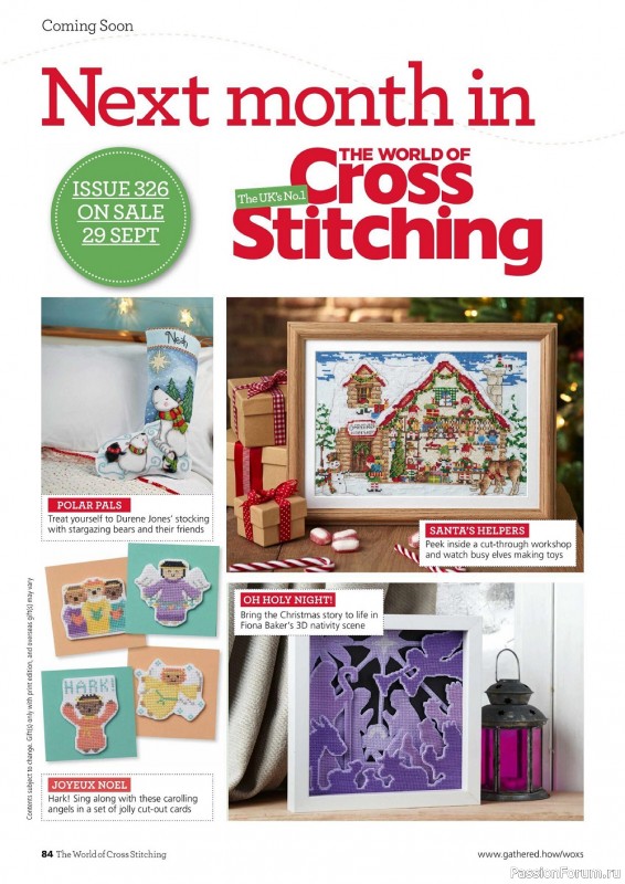Коллекция вышивки в журнале «The World of Cross Stitching №325 2022»