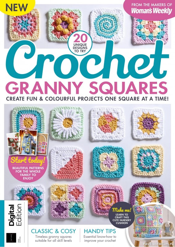 Вязаные проекты крючком в журнале «Crochet Granny Squares - 1st Edition 2025»