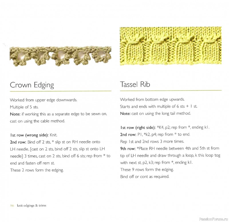 Вязаные проекты в книге &laquo;Knit Edgings & Trims 150 Stitches&raquo;.