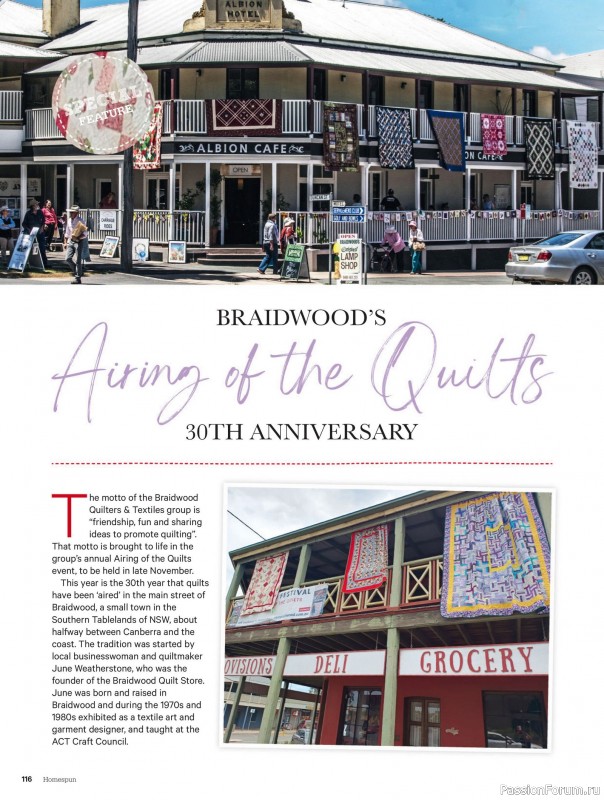 Коллекция проектов для рукодельниц в журнале «Australian Homespun - October-November 2025»