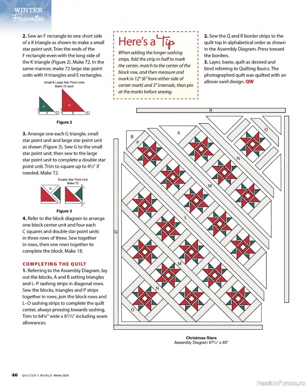 Коллекция проектов для рукодельниц в журнале «Quilter's World - Winter 2024»