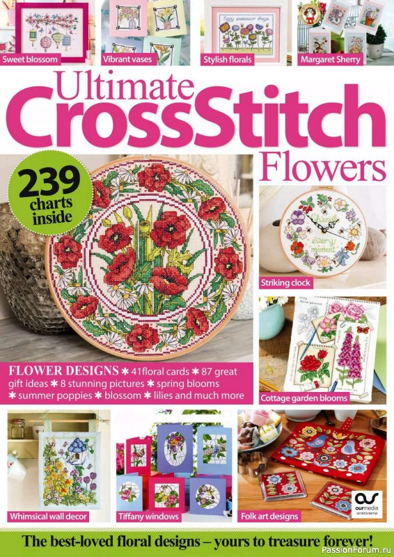 Коллекция вышивки в журнале «Ultimate CrossStitch Flowers - 2025»