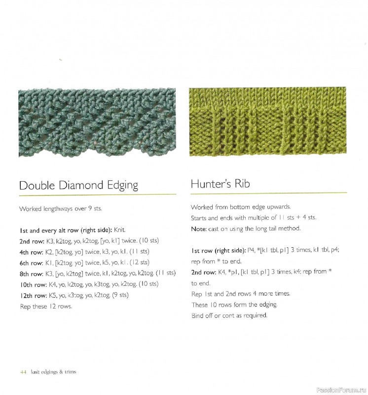 Вязаные проекты в книге &laquo;Knit Edgings & Trims 150 Stitches&raquo;.