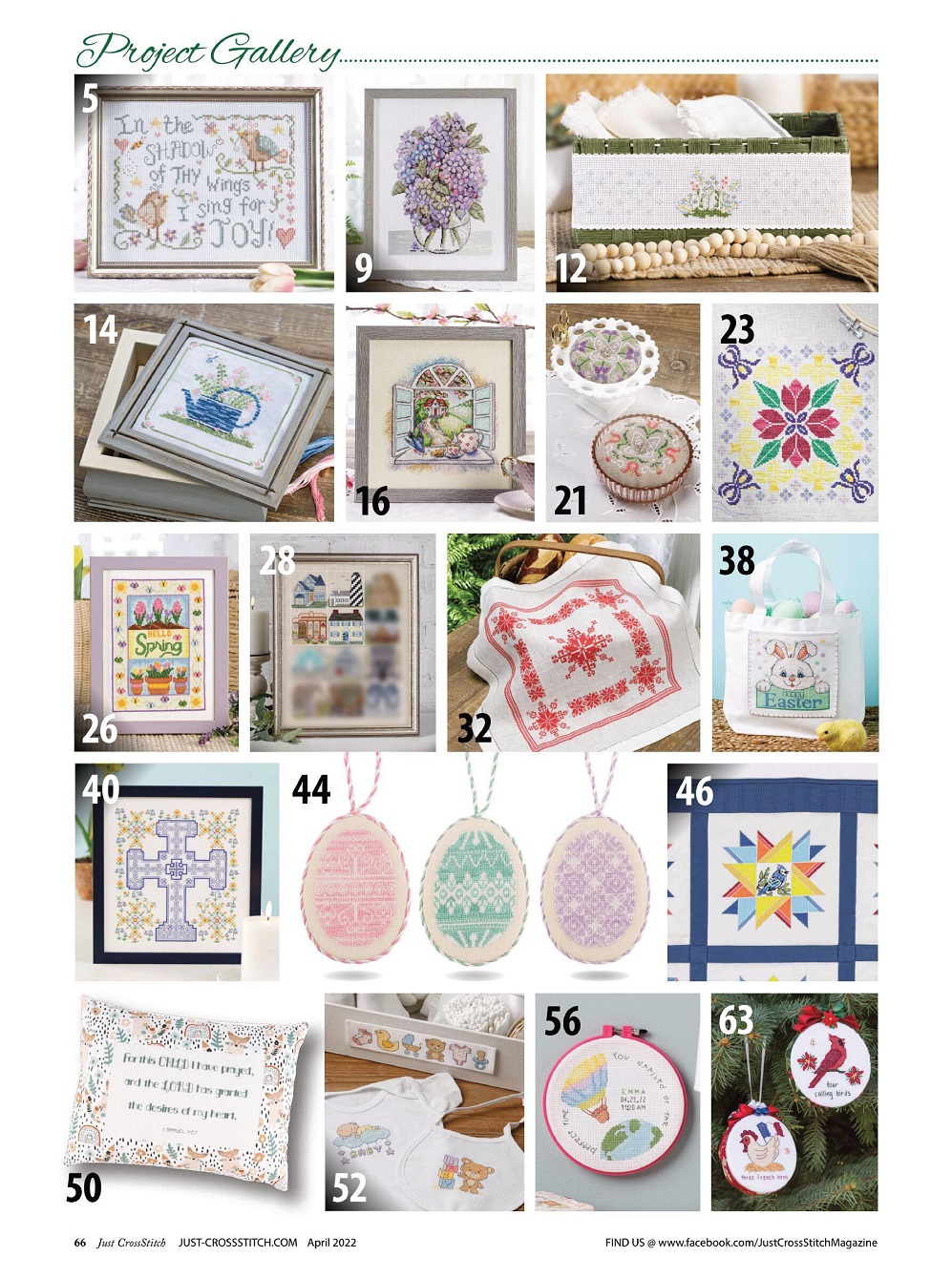 Вышивка крестом в журнале «Just CrossStitch - April 2022»