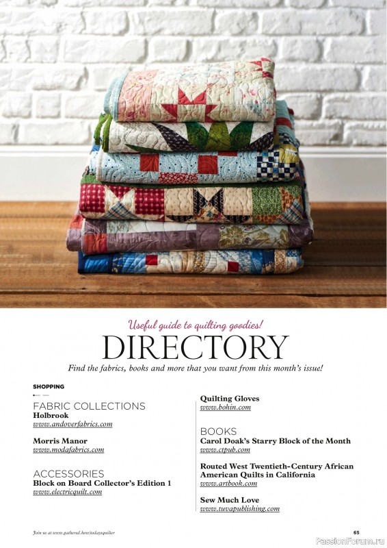 Коллекция проектов для рукодельниц в журнале «Todays Quilter №129 2025»