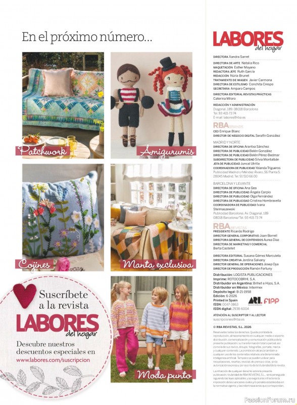 Коллекция проектов для рукодельниц в журнале «Labores del hogar №795 2026»