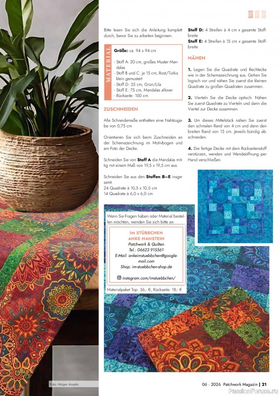 Коллекция проектов для рукодельниц в журнале &laquo;Patchwork Magazin №6 2026&raquo;