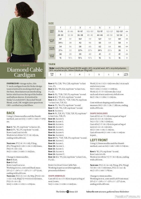 Вязаные проекты спицами в журнале &laquo;The Knitter №223 2025&raquo;