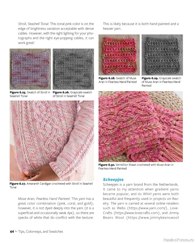 Вязаные проекты в книге «Colorful Crochet Cables»