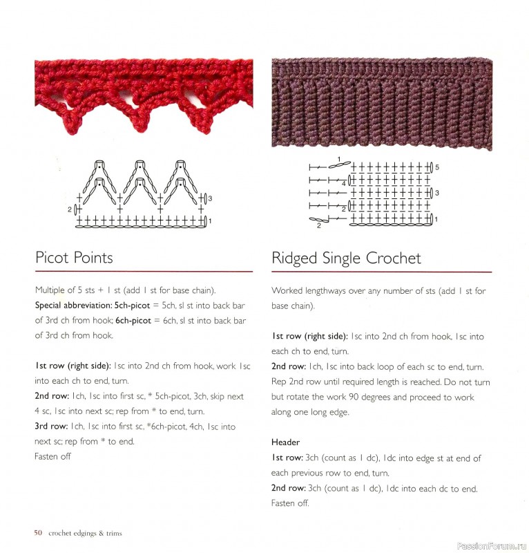 Вязаные проекты в книге &laquo;Crochet Edgings & Trims: 150 Stitches&raquo;.