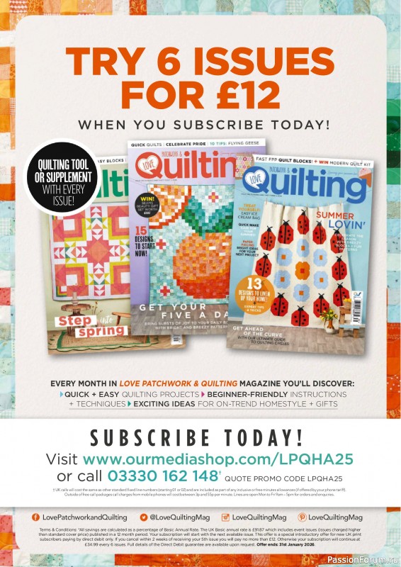 Коллекция проектов для рукодельниц в журнале «Todays Quilter №127 2025»