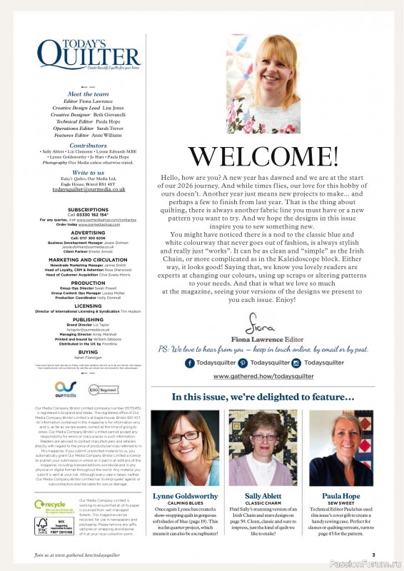 Коллекция проектов для рукодельниц в журнале &laquo;Todays Quilter №136 2026&raquo;
