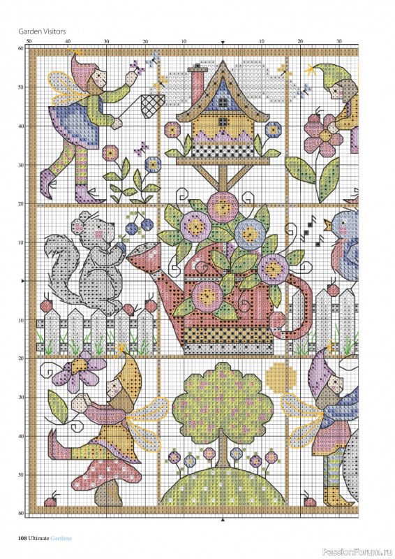 Коллекция вышивки в журнале «Ultimate Cross Stitch Gardens 2026»