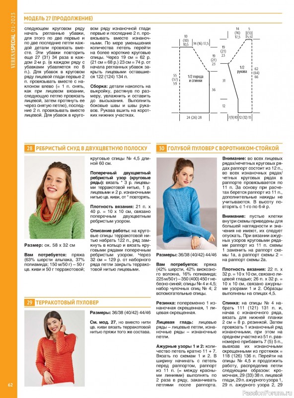 Вязаные модели в журнале «Модное вязание №1 2023»