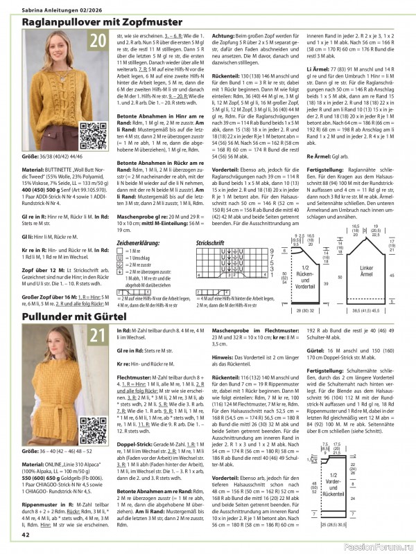 Вязаные модели в журнале &laquo;Sabrina №2 2026 Germany&raquo;