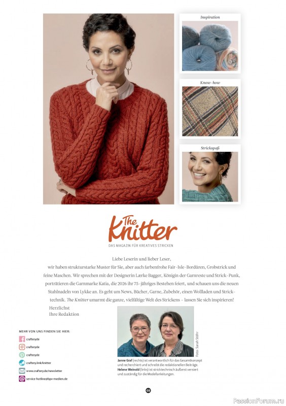 Вязаные проекты спицами в журнале &laquo;The Knitter №80 2026 Germany&raquo;