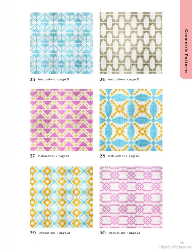 Вязаные проекты в книге &laquo;200 Japanese Cross Stitch Designs&raquo;.