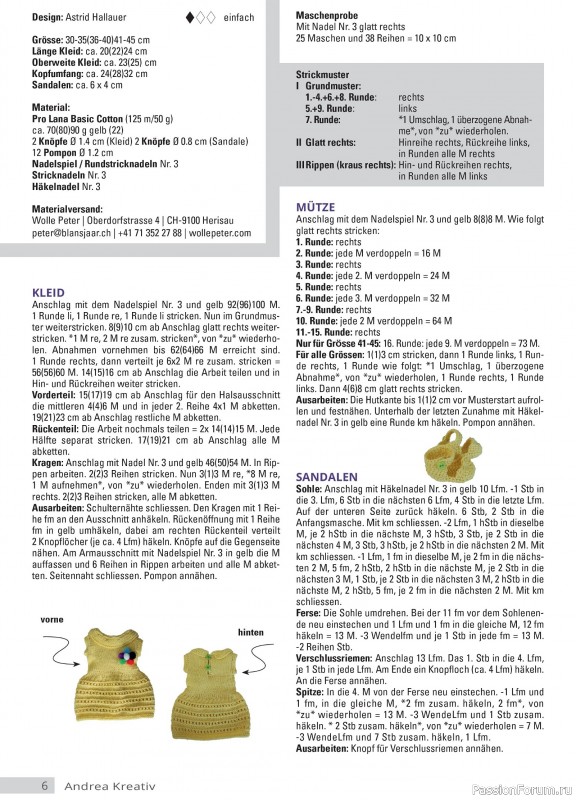 Вязаные модели для детей в журнале &laquo;Andrea Kreativ №6 2025&raquo;