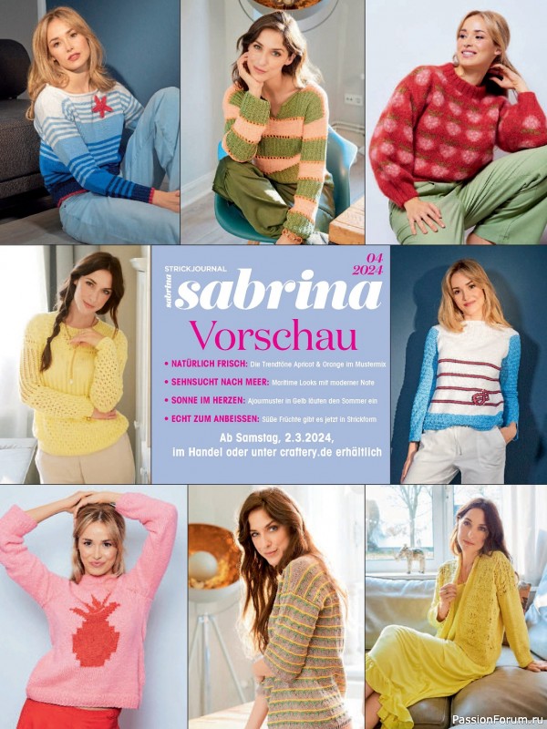 Вязаные модели в журнале «Sabrina German №3 2024»