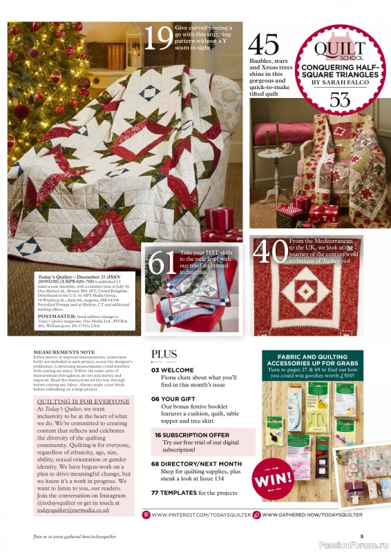 Коллекция проектов для рукодельниц в журнале «Todays Quilter №133 2025»