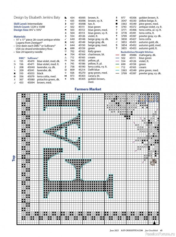 Коллекция вышивки в журнале «Just CrossStitch - June 2023»