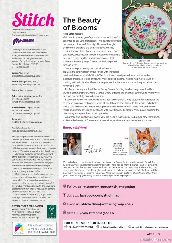 Коллекция проектов для рукодельниц в журнале &laquo;Stitch Magazine №162 2026&raquo;