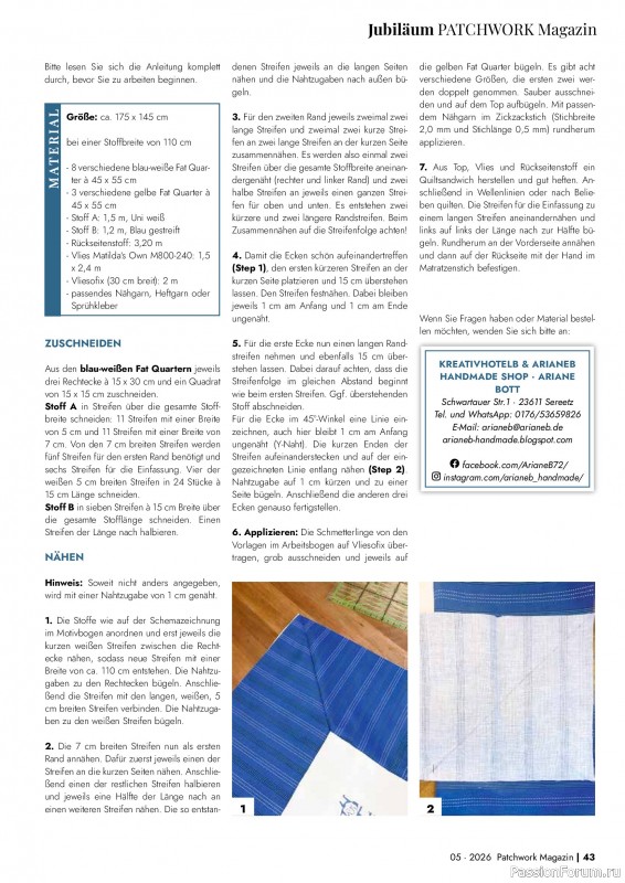 Коллекция проектов для рукодельниц в журнале &laquo;Patchwork das Magazin №5 2026&raquo;