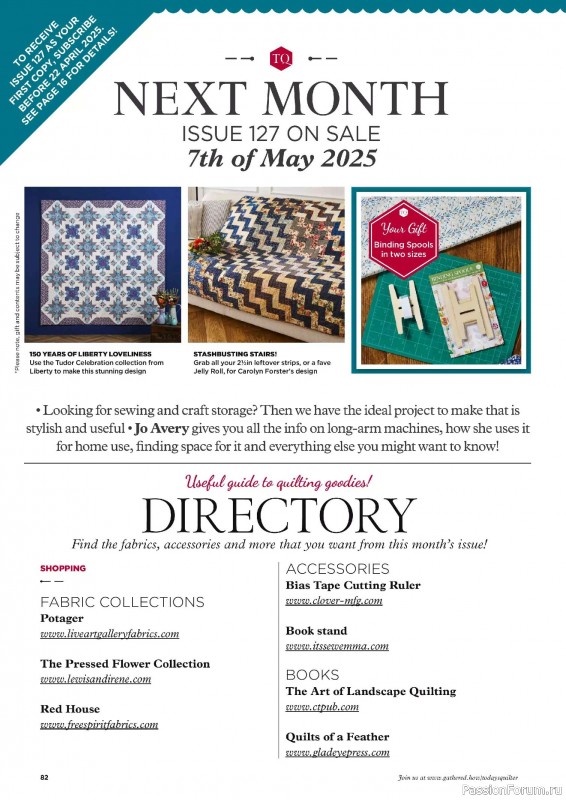 Коллекция проектов для рукодельниц в журнале «Todays Quilter №126 2025»