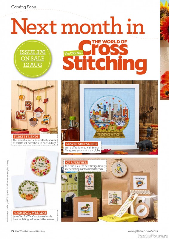 Коллекция вышивки в журнале «The World of Cross Stitching №375 2026»