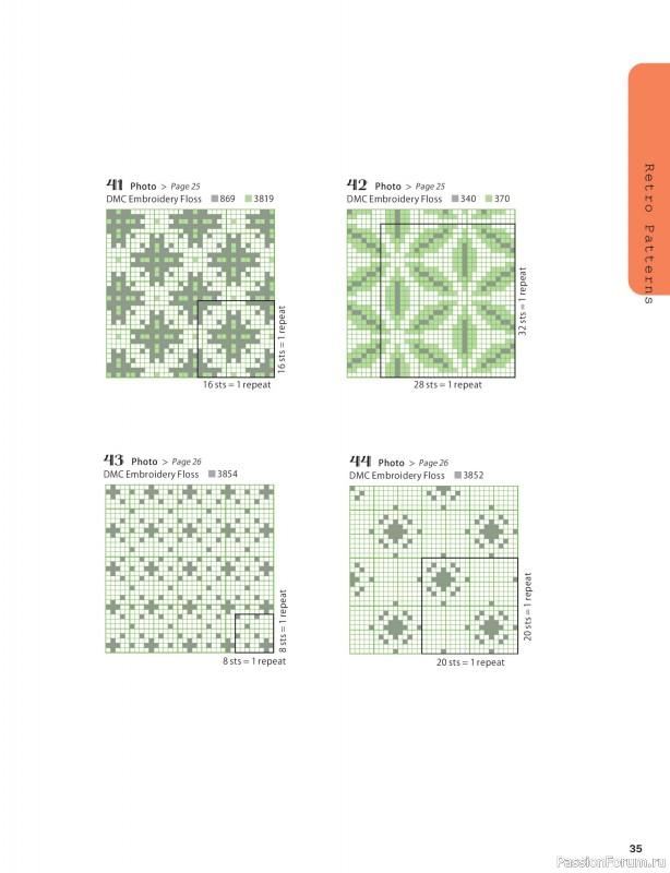 Вязаные проекты в книге &laquo;200 Japanese Cross Stitch Designs&raquo;.