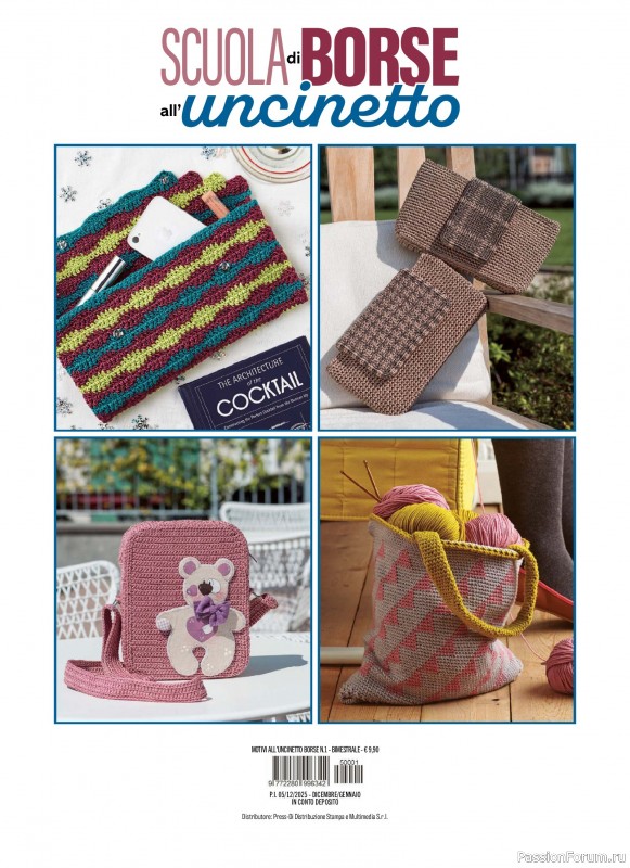 Вязаные проекты в журнале «Motivi all'Uncinetto Borse - Dicembre 2025-Gennnaio 2026»