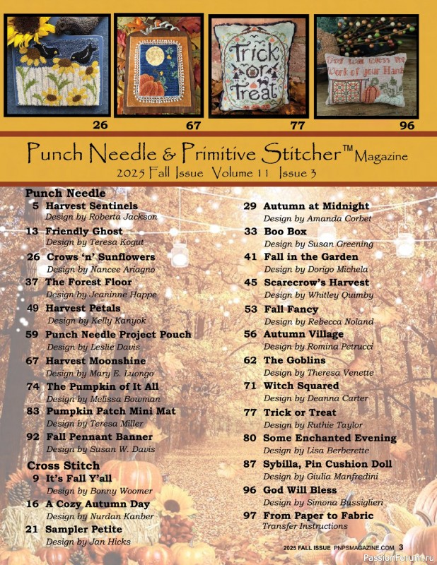 Коллекция вышивки в журнале «Punch Needle & Primitive Stitcher – Fall 2025»