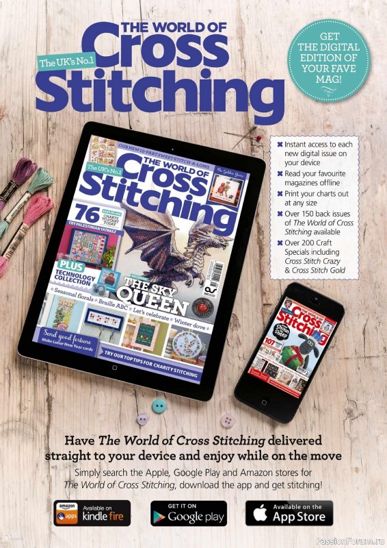 Коллекция вышивки в журнале «The World of Cross Stitching №328 2022»