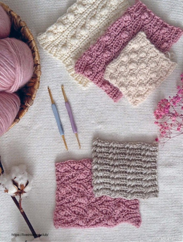 Вязаные проекты в книге «Поперечное вязание крючком от А до Я». Продолжение