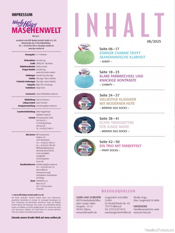 Вязаные проекты в журнале «Woolly Hugs Maschenwelt №6 2025»