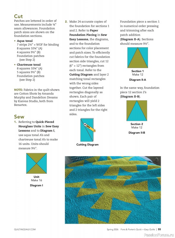 Коллекция проектов для рукодельниц в журнале &laquo;Quick+Easy Quilts - Spring 2026&raquo;