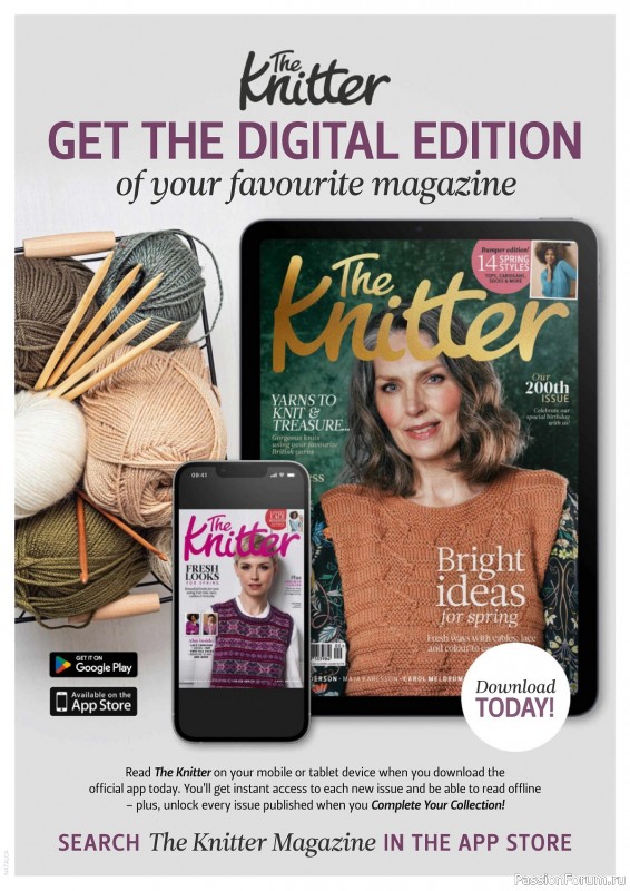 Вязаные проекты спицами в журнале «The Knitter №201 2024»