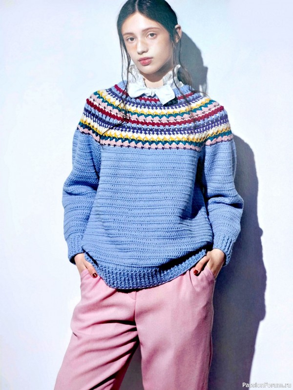 Вязаные проекты в книге «Crochet Round Yoke Sweaters»
