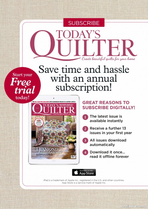 Коллекция проектов для рукодельниц в журнале «Todays Quilter №135 2025»