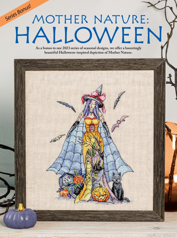 Коллекция вышивки в журнале «Just CrossStitch - October 2023»