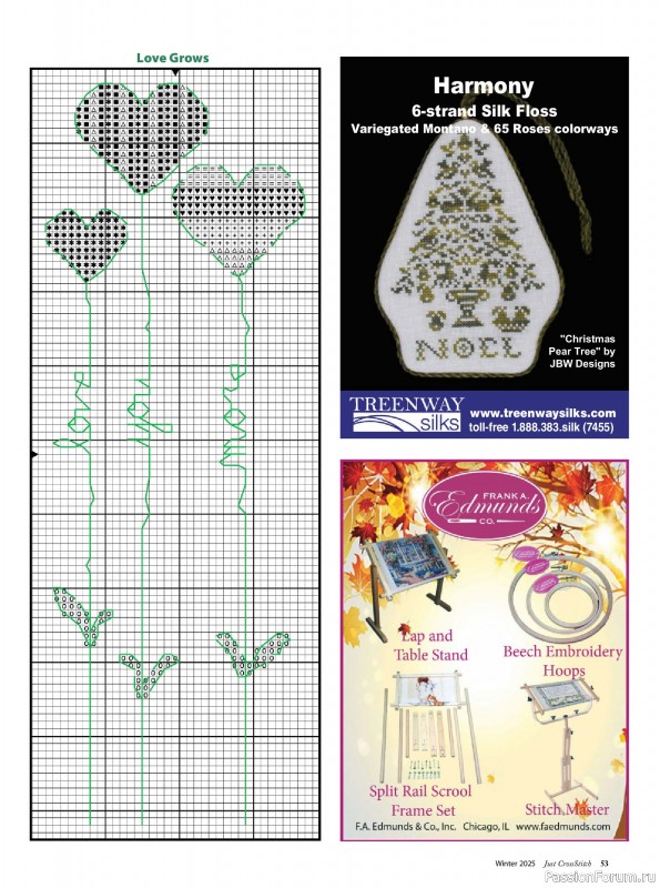 Коллекция вышивки в журнале «Just CrossStitch - Winter 2025»