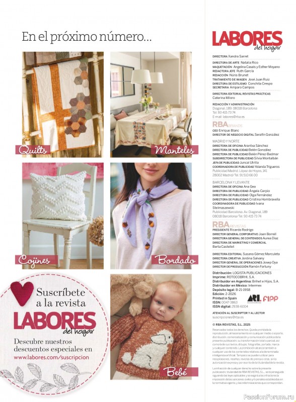 Коллекция проектов для рукодельниц в журнале «Labores del hogar №792 2025»