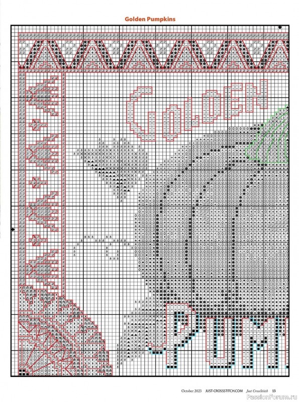 Коллекция вышивки в журнале «Just CrossStitch - October 2023»