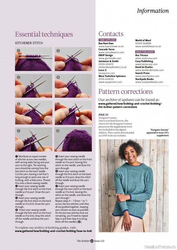 Вязаные проекты спицами в журнале «The Knitter №222 2025»