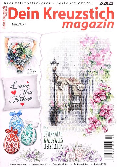 Коллекция вышивки в журнале «Dein Kreuzstich Magazin №2 2022»