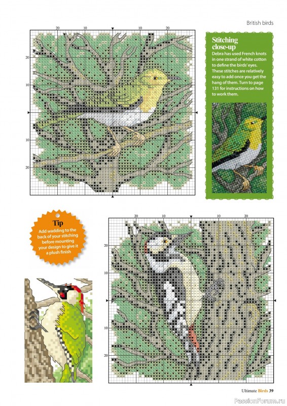 Коллекция вышивки в журнале «Cross Stitch Birds - March 2025»