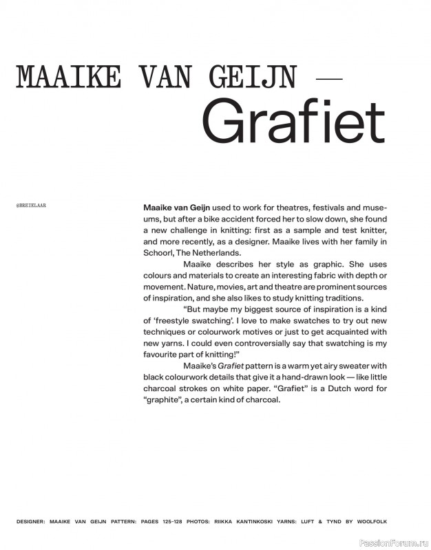 Вязаные проекты спицами в журнале «Laine Magazine №22 2024 Autumn»